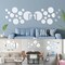 26 Pcs Removable 3D Mirror Wall Stickers Round Art Acrylic Home Room DIY Decor